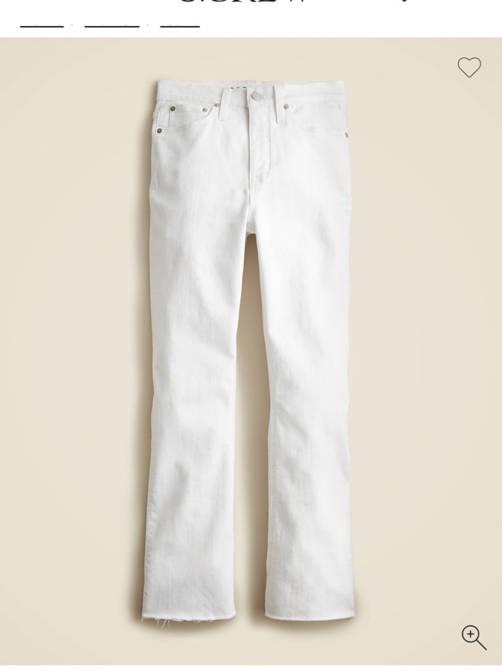 J. Crew 10" demi-boot crop jean in white - size 29 - EUC